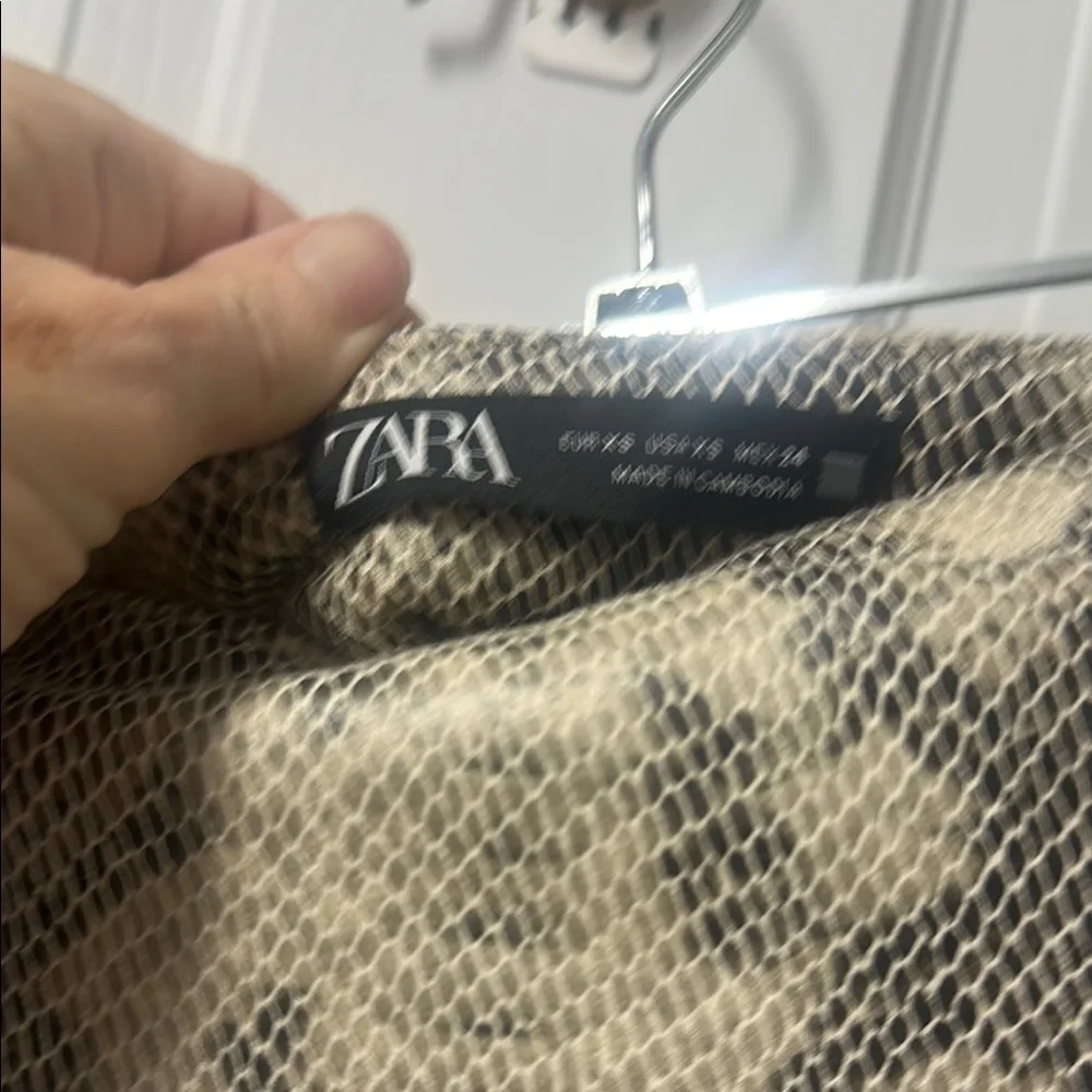 Zara Tan Brown snakeskin Wrap Mini Skort Casual Size XS